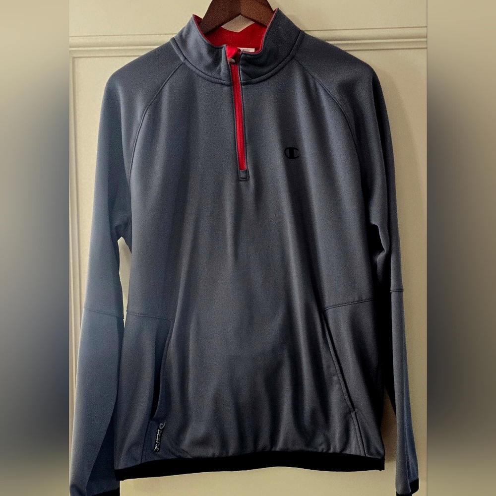 Champion Men's Performance Pullover in Gray with Red Details